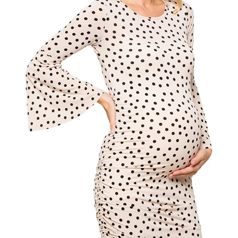 Polka dot maternity dress